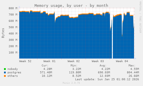 Memory usage, by user