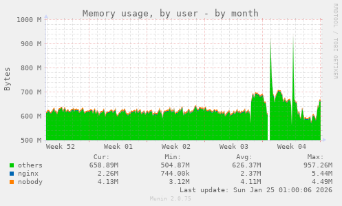Memory usage, by user